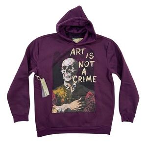 REASON Art Is Not A Crime Burgundy Hoodie – Brand New with Tags XL